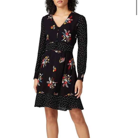 Boden Black Floral Ivy Dress - Picture 1 of 9